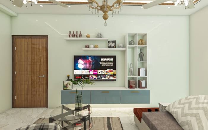 Modular wall mounted tv cabinet unit