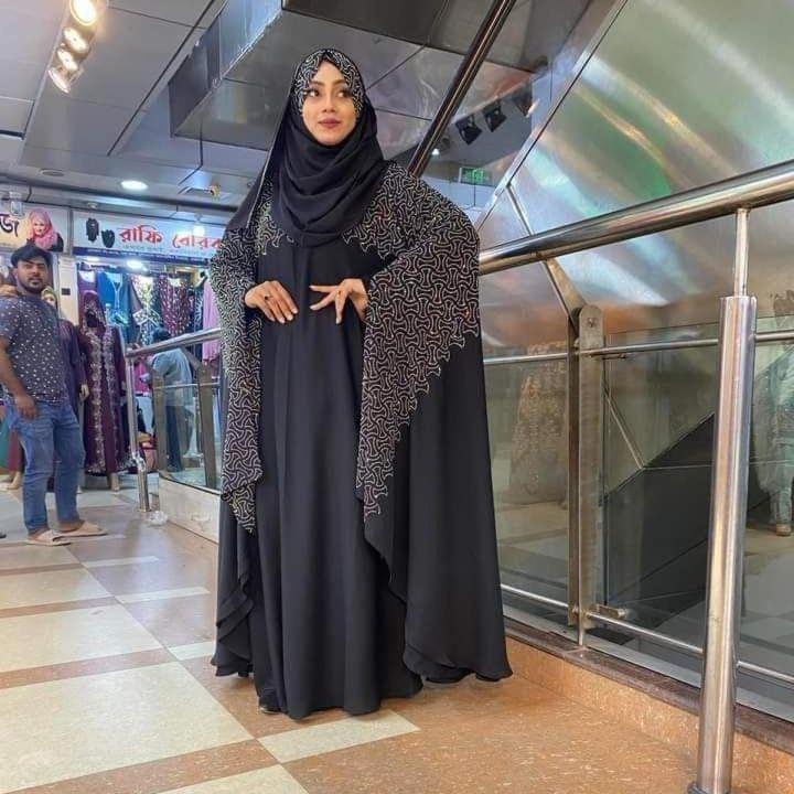Women dubai cherry fabric abaya borka