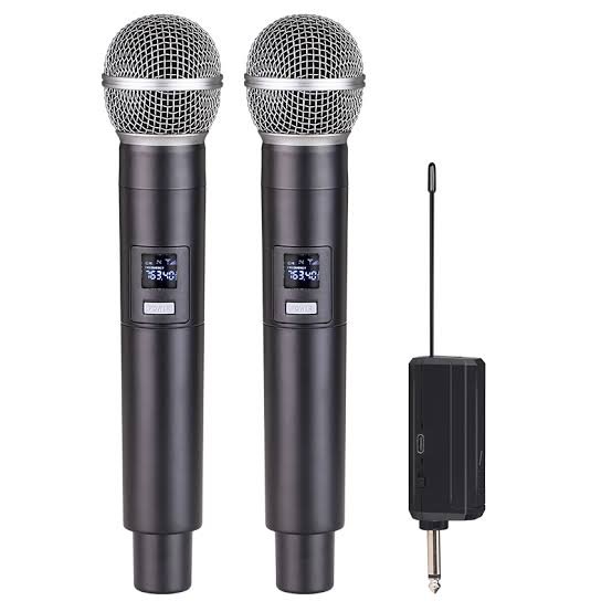 Duel UHF wireless handheld karaoke microphone system