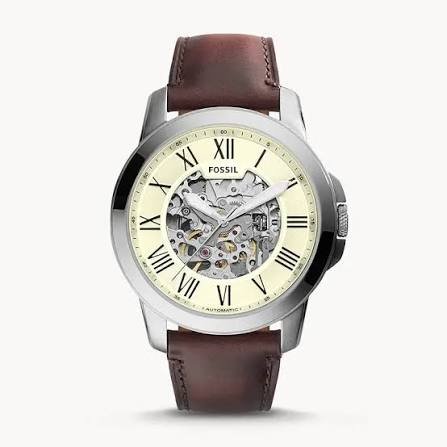 Fossil grant Automatic mechanaical skeleton leather watch