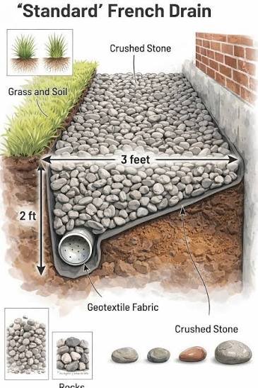 Subsoil French Drain & Groundwater Lowering System