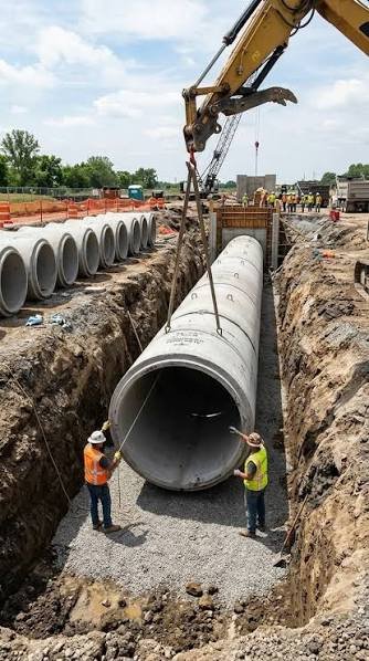 Municipal Stormwater RCC Hume Pipe Drainage Line